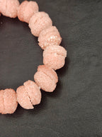 Pink Krobo Sugar Glass Rondelle Beads | Handcrafted Recycled Glass Beads from Ghana | Approx. 30 Beads Per Strand