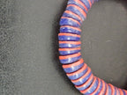 Cobalt Blue & Coral Red Krobo Glass Spacer Beads | Handmade Recycled Glass Beads from Ghana