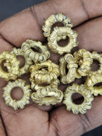 Handcrafted Ashanti Brass Ribbed Ring Spacer Beads | Large Hole African Brass Beads from Ghana | Statement Jewelry Components