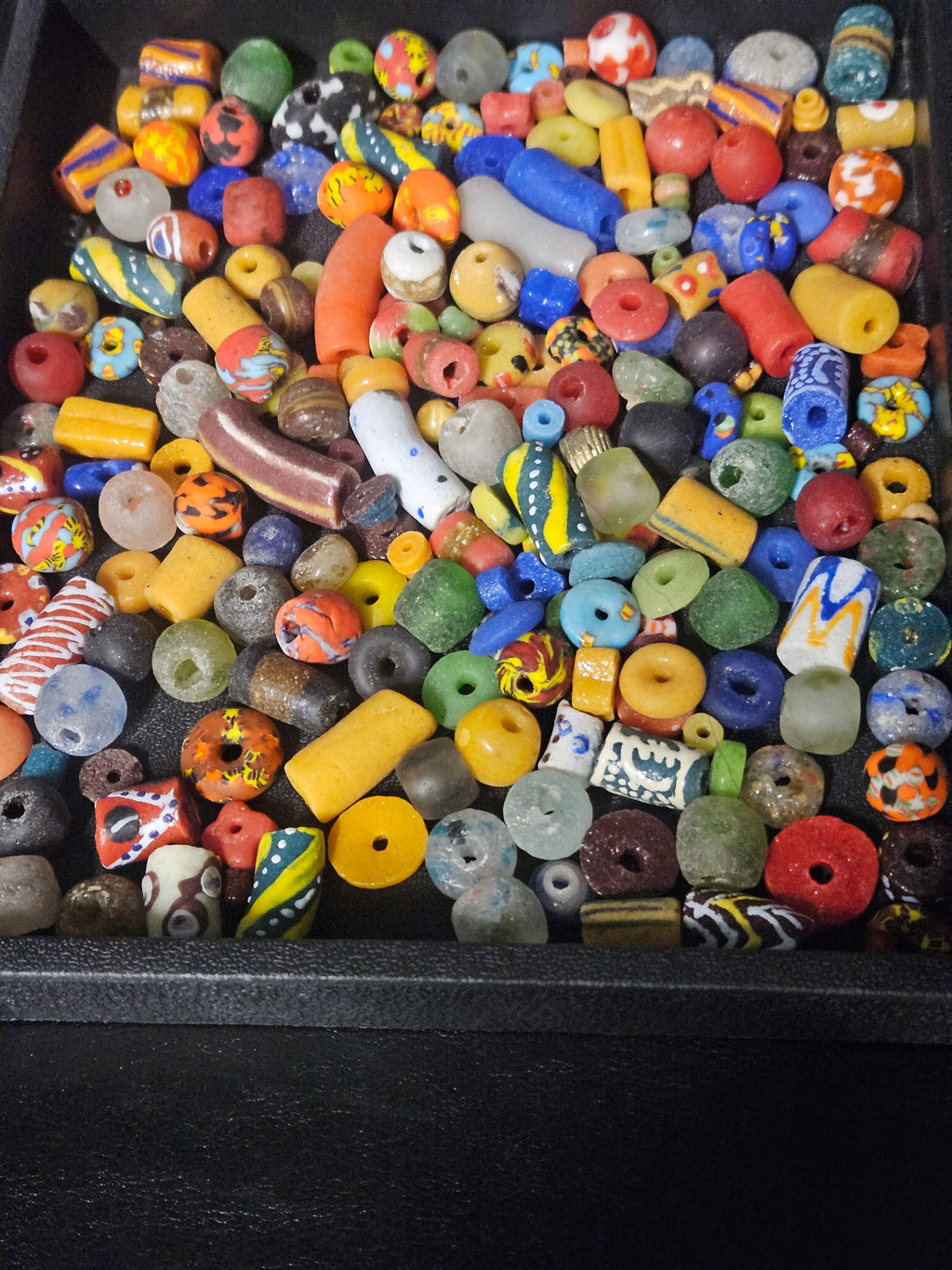 African Bead Soup Mix – Assorted Loose Krobo Glass Beads, 1 Cup