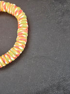 Mustard Gold Multicolor Krobo Glass Spacer Beads | Handmade Recycled Glass Beads from Ghana