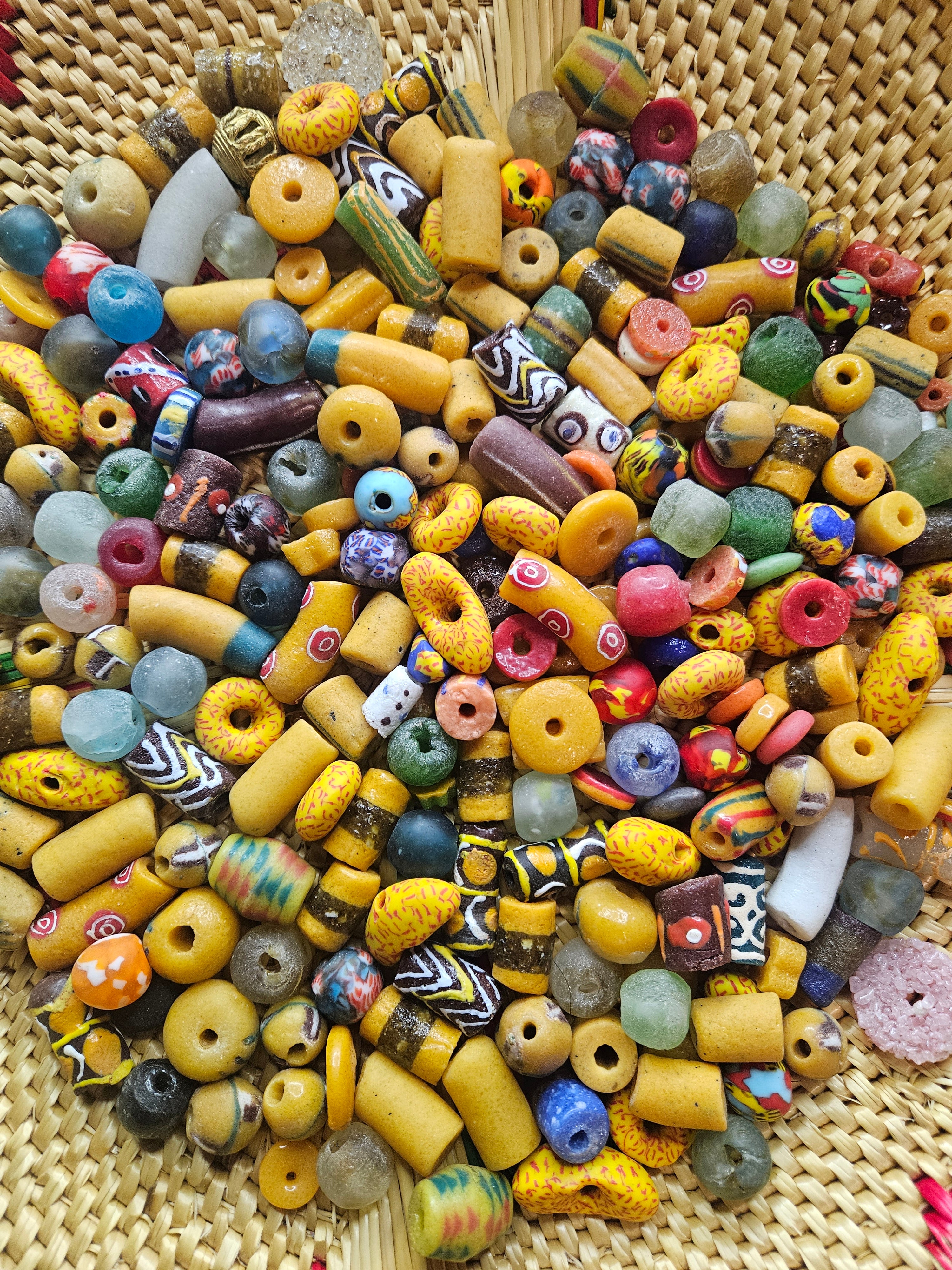 300+ Colorful African Glass Beads Mix