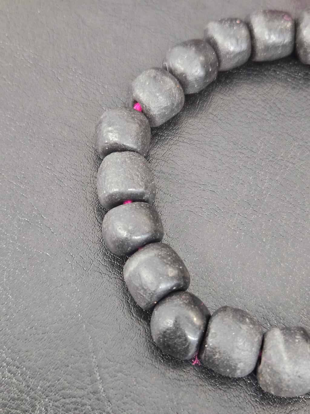 Matte Black Krobo Recycled Glass Beads | Handmade Glass Beads from Ghana