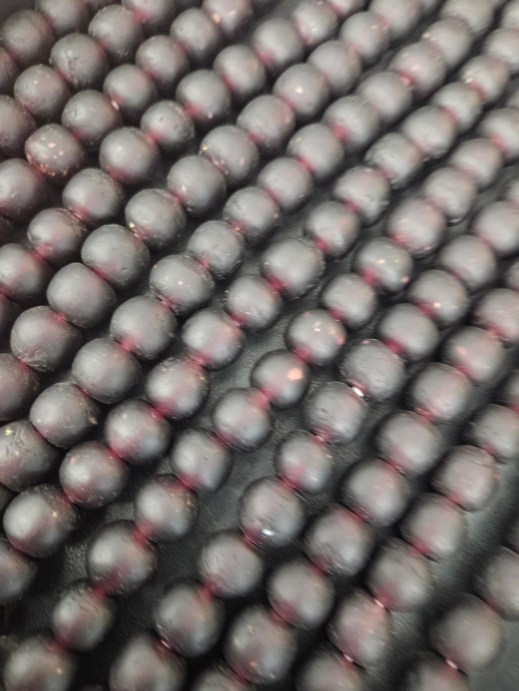 Burgundy Krobo Pocket Glass Beads – Handmade in Ghana, 13–14mm