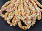 Mustard Gold Multicolor Krobo Glass Spacer Beads | Handmade Recycled Glass Beads from Ghana