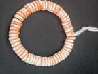 Handmade Ivory & Soft Coral Krobo Glass Spacer Beads, African Recycled Glass Beads, Ghana Jewelry Making Supplies