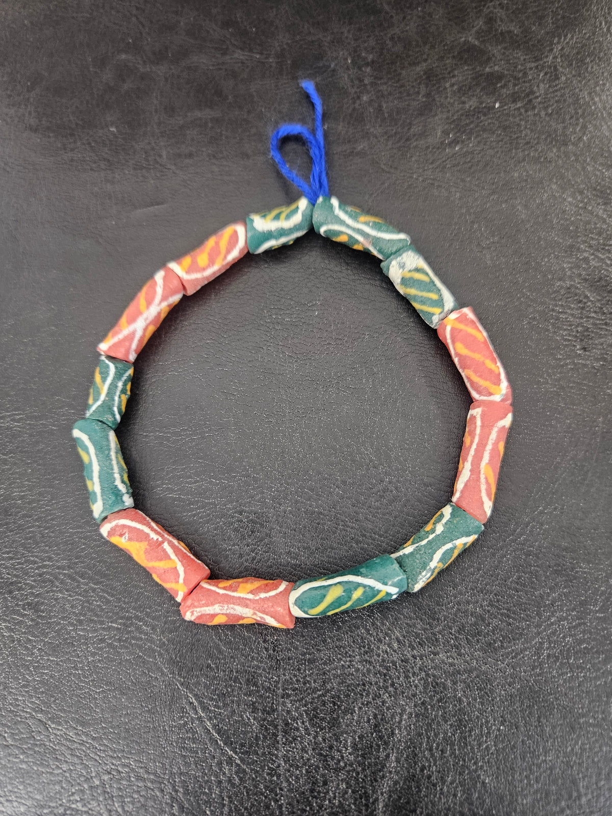 Authentic African Painted Glass Tube Beads from Ghana | Handmade Krobo Recycled Glass Jewelry Beads