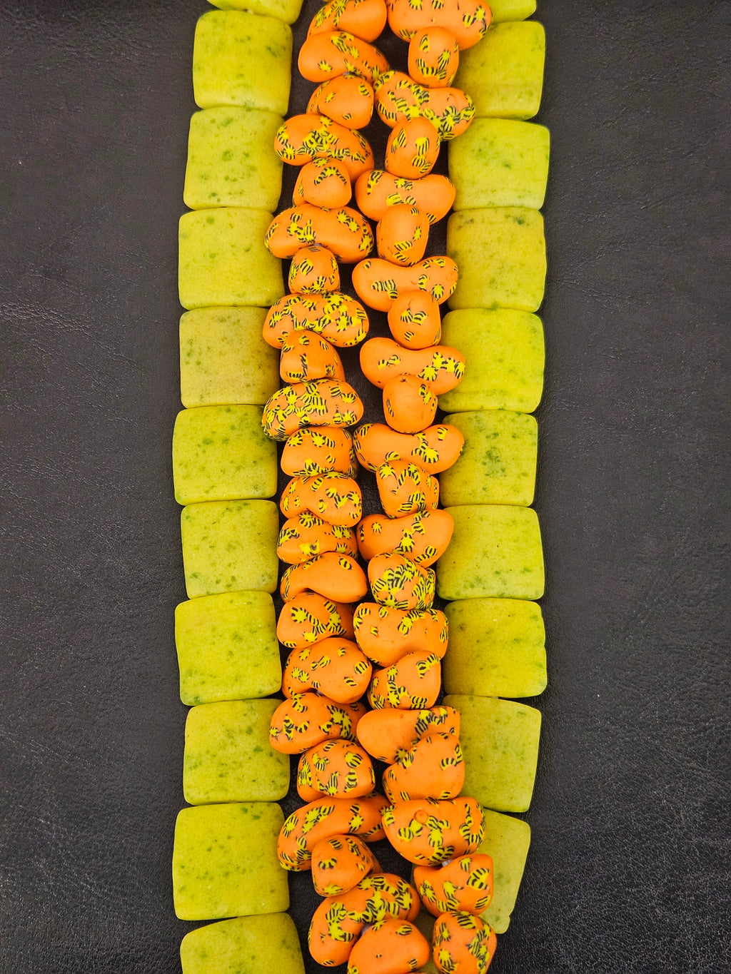 African Krobo Glass Bead Bundles | Canoe & Pillow Square Beads