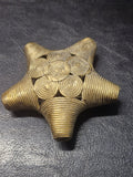 Oversized African Ashanti Brass Star Bead | Ghana Statement Focal Bead