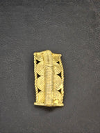 Handcrafted Curved Ashanti Brass Component Bead | Large Hole African Brass Bracelet Focal Bead | Ghana Artisan Brass Connector 25x50mm