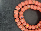 Authentic Krobo Powdered Glass Beads Ghana | Matte Terracotta Red Recycled Glass Beads | 13–14mm