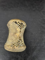 Oversized Ashanti Brass Talking Drum Pendant — Spiral Coil Design
