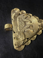 African Brass Tiger Pendant with Adinkrahene Symbol – Ghana