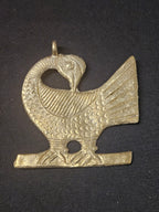Oversized Sankofa Bird Ashanti Brass Pendant – Handcrafted Adinkra Symbol from Ghana (4" x 4.5")