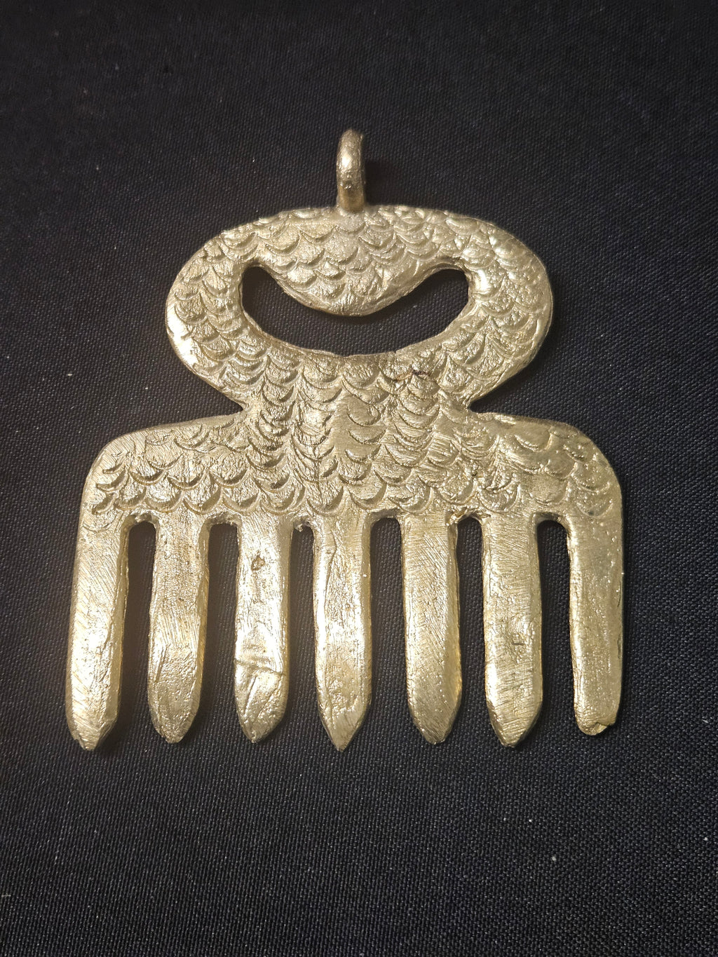 Large Handcrafted Duafe Africarass Pendant | Authentic Ghana Adinkra Symbol