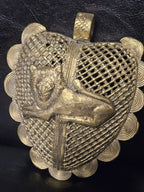 Lion on Adinkrahene African Brass Pendant | Handmade in Ghana