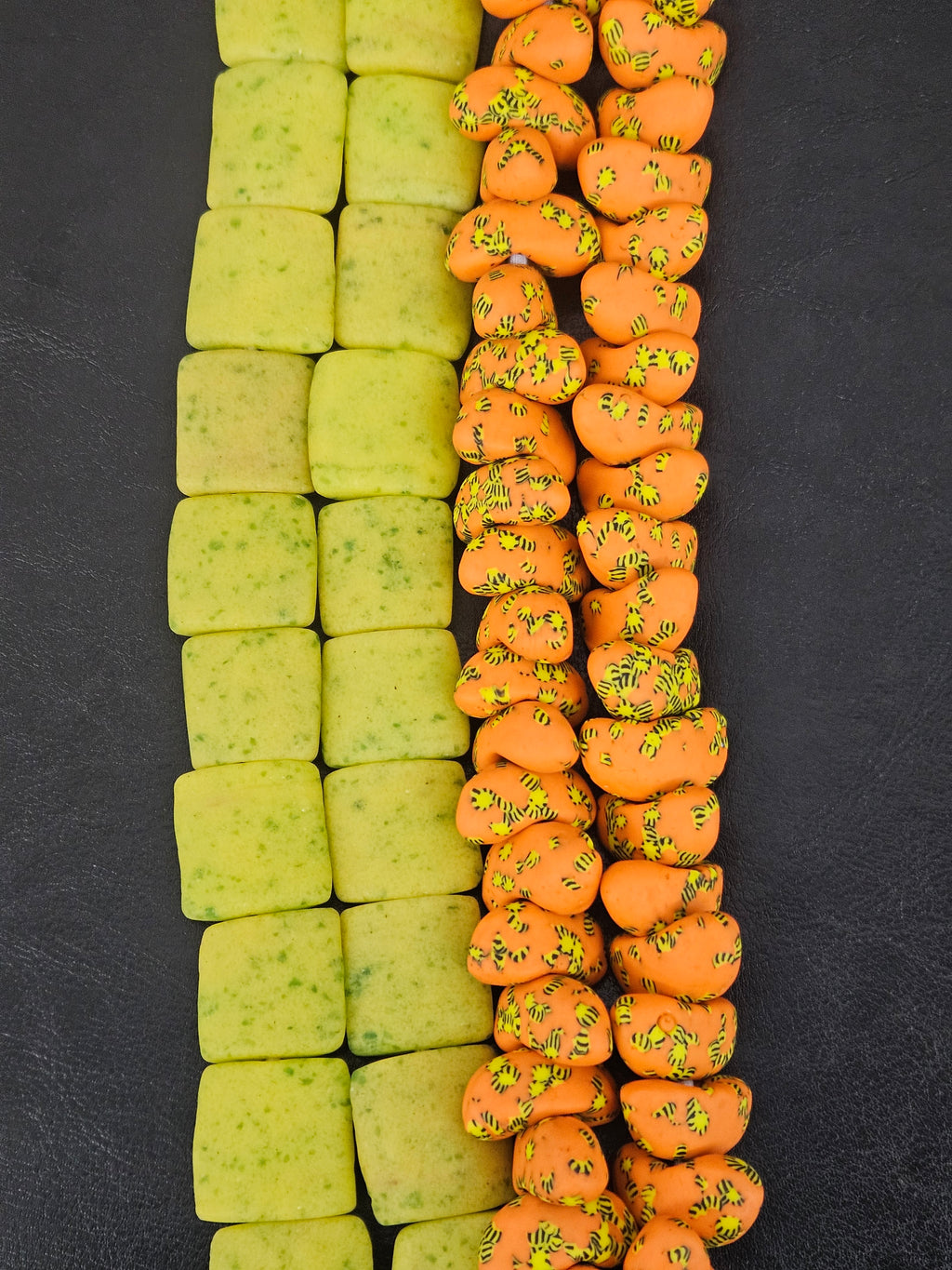 African Krobo Glass Bead Bundles | Canoe & Pillow Square Beads