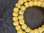 Aadampo Authentic Golden Ochre Krobo Powdered Glass Beads | Handmade Recycled Glass Beads from Ghana | 13–14mm