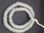 Authentic Frost White Krobo Translucent Recycled Glass Rondelle Beads Handmade in Ghana