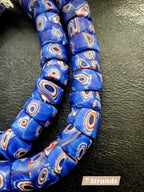 Blue Eye Trade Beads – Multicolor Pattern 8–10 × 14–15mm