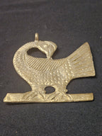 Oversized Sankofa Bird Ashanti Brass Pendant – Handcrafted Adinkra Symbol from Ghana (4" x 4.5")