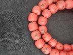 Authentic Krobo Powdered Glass Beads Ghana | Matte Coral Recycled Glass Beads | 13–14mm African Beads