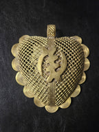 Oversized Gye Nyame Adinkra Symbol Brass Pendant Handmade in Ghana