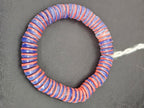 Cobalt Blue & Coral Red Krobo Glass Spacer Beads | Handmade Recycled Glass Beads from Ghana