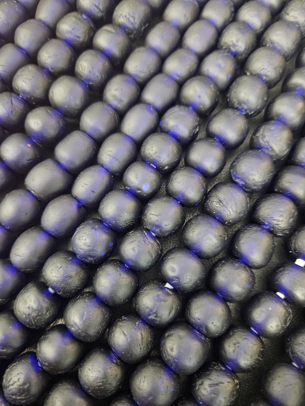 African Glass Beads – Deep Indigo Krobo Pocket Beads from Ghana