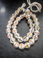 Designer White Multicolor Trade Beads – Graphic Stripe Pattern
African Trade Beads –