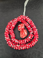 Red African Beads Bundle – Krobo Glass Rondelles + Bicone Focals