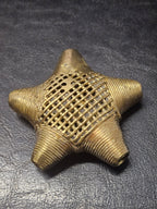 Oversized African Brass Star Bead – Ashanti Openwork Focal Bead