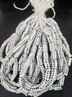 Authentic African Painted Glass Short Tube Beads from Ghana | Ivory Krobo Recycled Glass Jewelry Beads