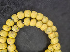 Aadampo Authentic Golden Ochre Krobo Powdered Glass Beads | Handmade Recycled Glass Beads from Ghana | 13–14mm