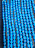 Handmade Blue Krobo Pocket Glass Beads from Ghana for Jewelry Making
