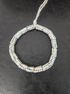Authentic African Painted Glass Short Tube Beads from Ghana | Ivory Krobo Recycled Glass Jewelry Beads