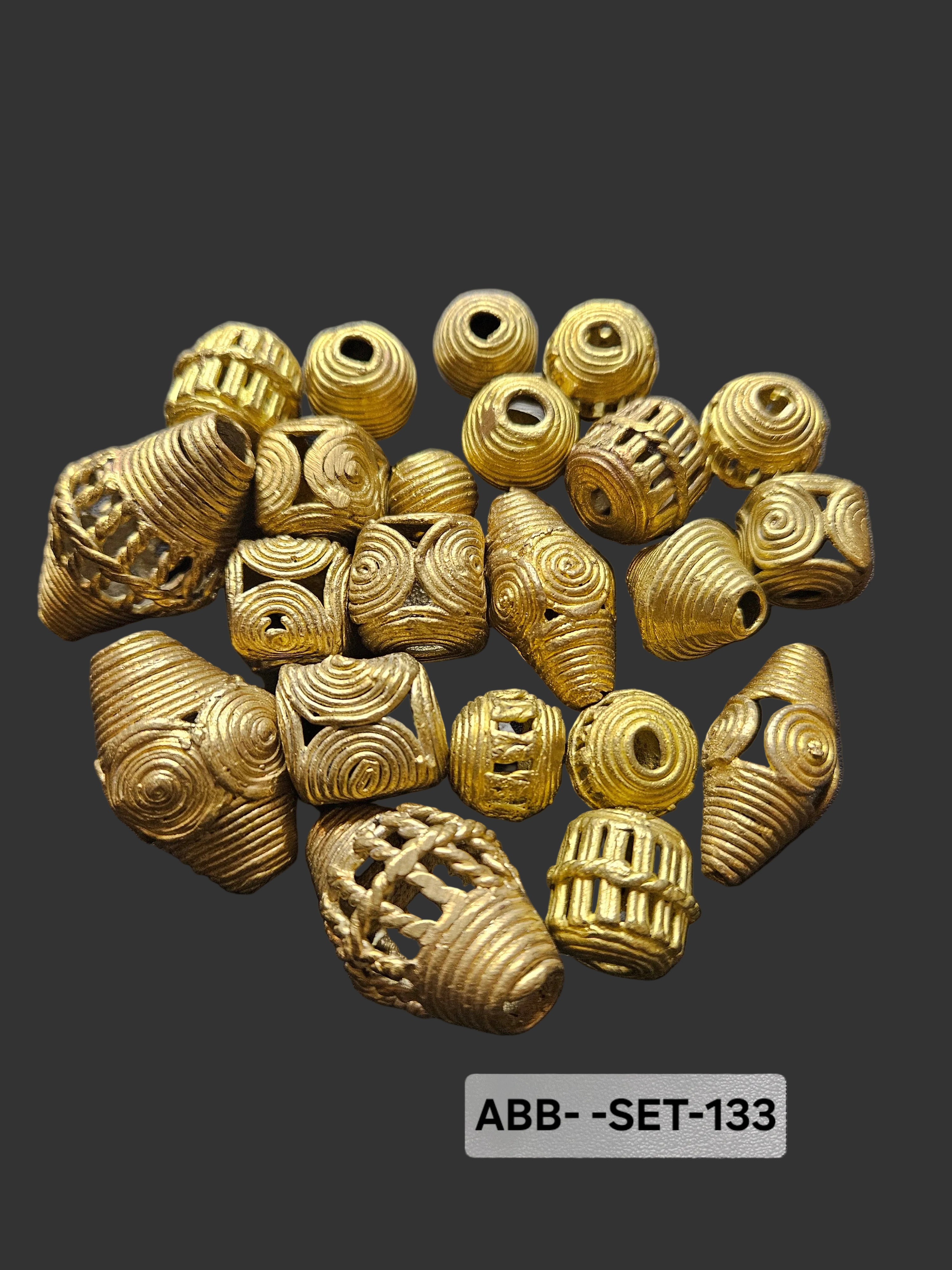 Ghana Ashanti Brass Beads – Traditional Pattern