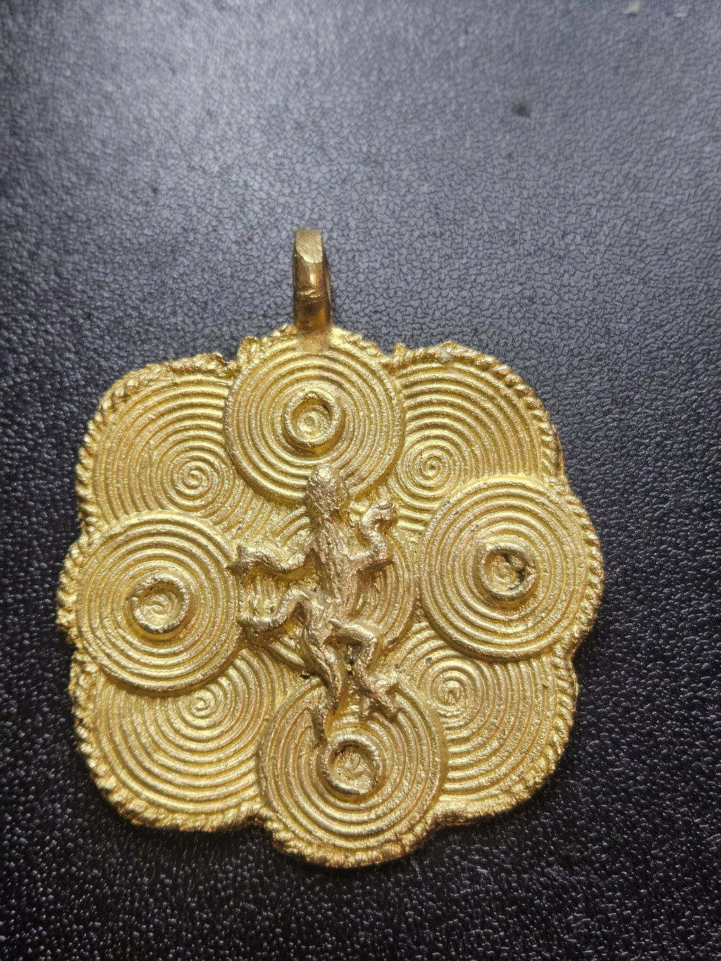 Ashanti Brass Adinkra Pendant – Handcrafted Ghanaian Heritage Symbol
