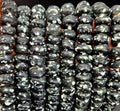 Black Speckled Krobo Powdered Glass Short Tube Beads | 7–9 × 13–14mm | Ghana | Approx. 32–33 Beads