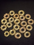 Ashanti Brass Ring Beads (Donut Spacers) — Hand-Cast in Ghana | Set of 20