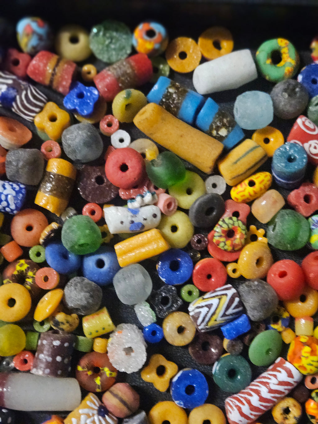 Mixed Shape African Glass Beads – Krobo Bead Soup Assortment
