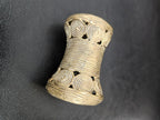 Oversized Ashanti Brass Talking Drum Bead — Spiral Medallion Openwork