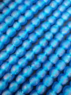 Handmade Blue Krobo Pocket Glass Beads from Ghana for Jewelry Making