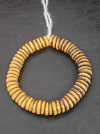 Handmade Golden Ochre & Brown Krobo Glass Spacer Beads, African Recycled Glass Beads, Ghana Jewelry Making Supplies