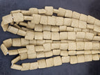 Authentic Large Sand Beige Krobo Powdered Glass Beads | Handmade Recycled Glass Beads | Ghana | 25×25×11–12mm