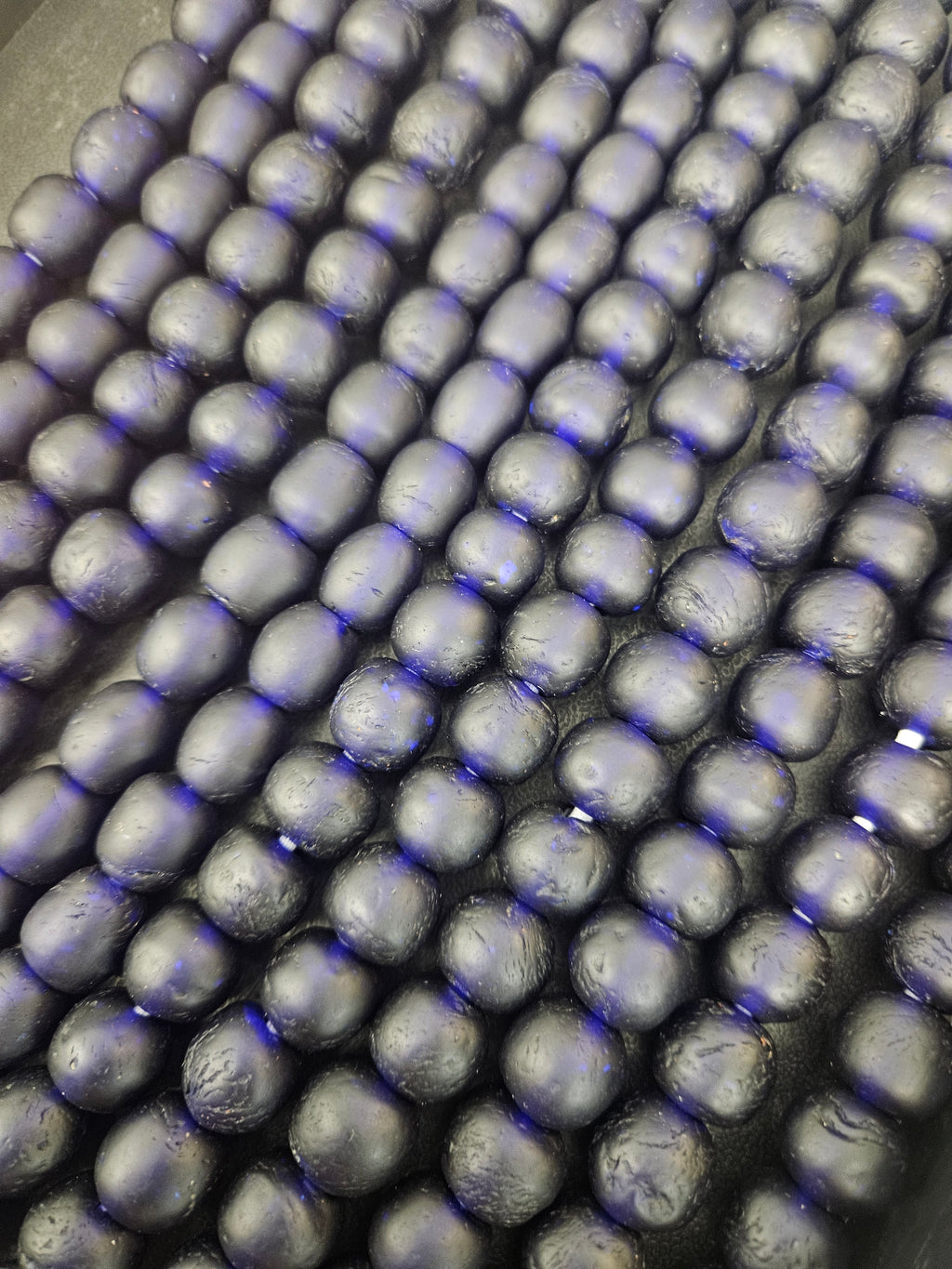 African Glass Beads – Deep Indigo Krobo Pocket Beads from Ghana
