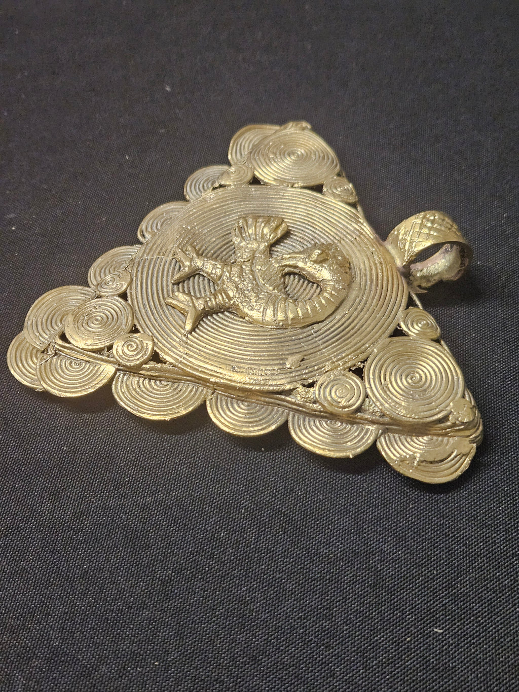 Sankofa Adinkra Symbol African Brass Pendant – Handmade in Ghana