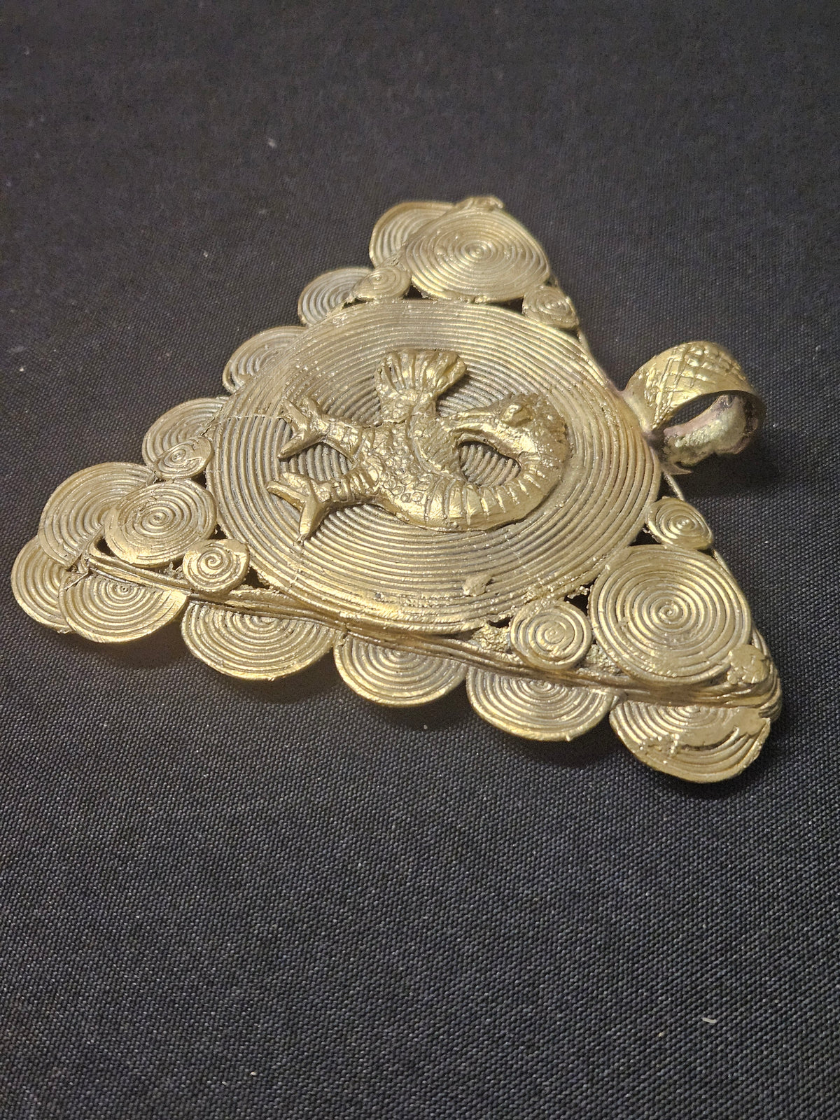 Sankofa Adinkra Symbol African Brass Pendant – Handmade in Ghana