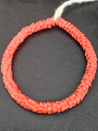 Coral Krobo Glass Spacer Beads, Handmade African Recycled Glass Beads, Ghana Jewelry Making Supplies