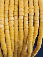 Golden Ochre Small Cube Tube Krobo Powdered Glass Beads | Ghana Recycled Glass | 77–78 Beads